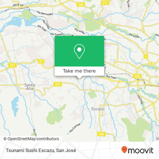 Tsunami Sushi Escazu map