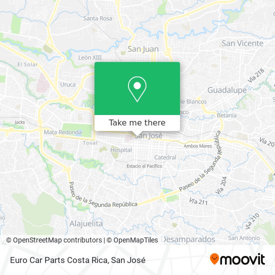 Euro Car Parts Costa Rica map