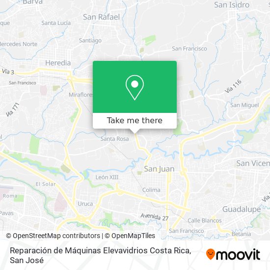 Reparación de Máquinas Elevavidrios Costa Rica map