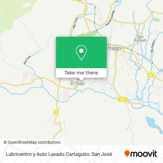 Lubricentro y Auto Lavado Cartaguito map