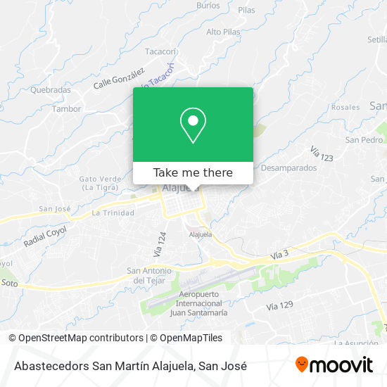 Mapa de Abastecedors San Martín Alajuela