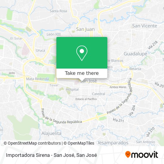 Importadora Sirena - San José map