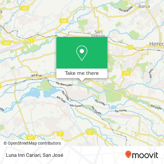 Luna Inn Cariari map