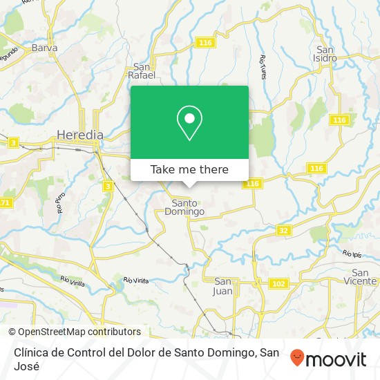 Mapa de Clínica de Control del Dolor de Santo Domingo