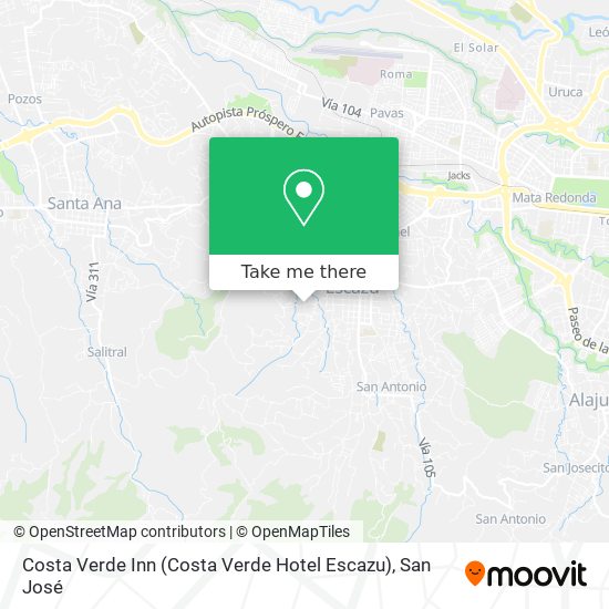 Costa Verde Inn (Costa Verde Hotel Escazu) map