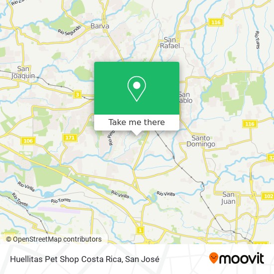 Huellitas Pet Shop Costa Rica map