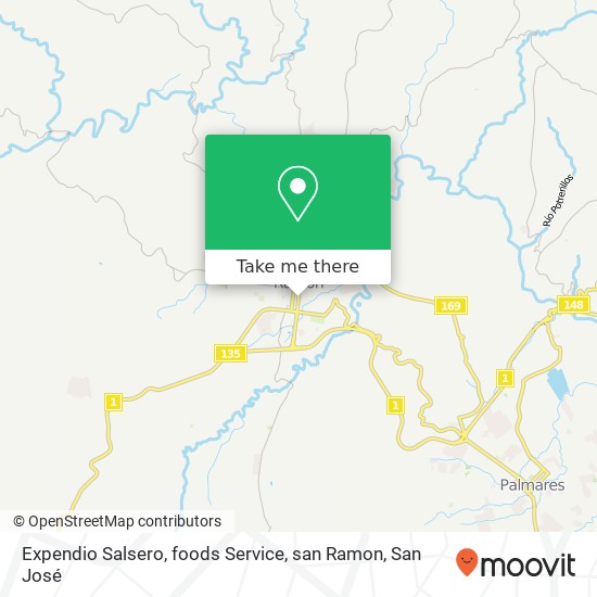 Mapa de Expendio Salsero, foods Service, san Ramon