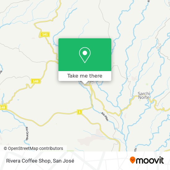 Mapa de Rivera Coffee Shop