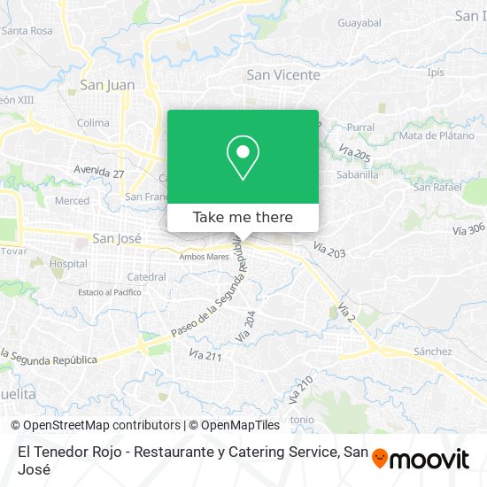 Mapa de El Tenedor Rojo - Restaurante y Catering Service