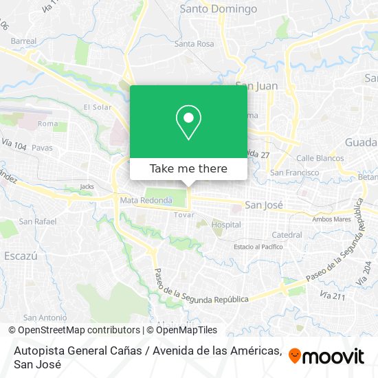 Autopista General Cañas / Avenida de las Américas map