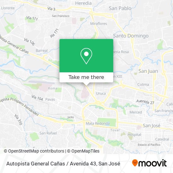 Autopista General Cañas / Avenida 43 map