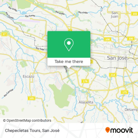 Chepecletas Tours map