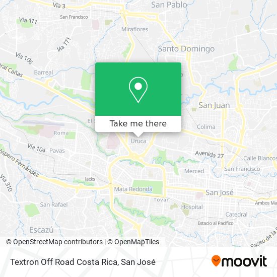 Mapa de Textron Off Road Costa Rica