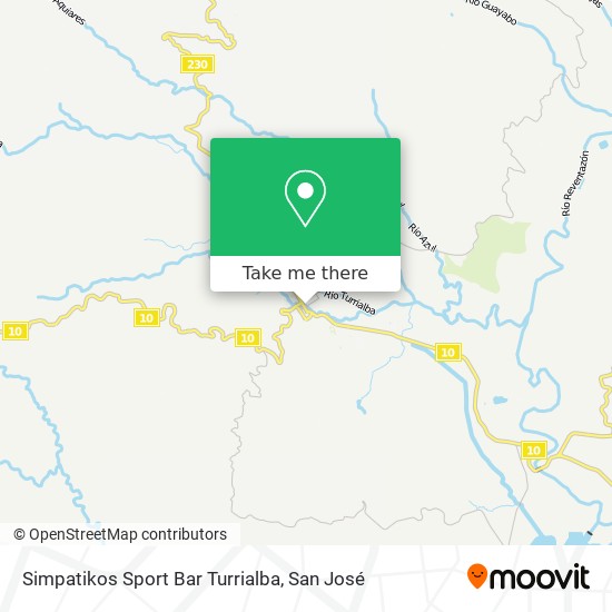 Simpatikos Sport Bar Turrialba map