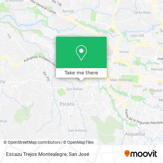 Escazu Trejos Montealegre map