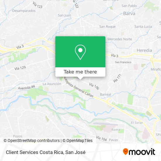 Client Services Costa Rica map