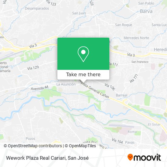 Wework Plaza Real Cariari map