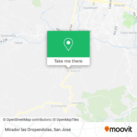 Mirador las Oropendolas map