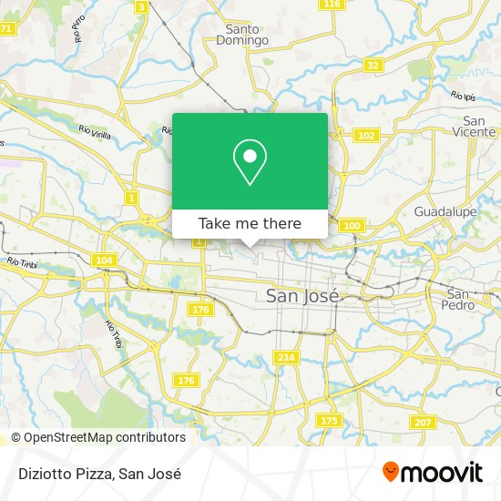 Diziotto Pizza map