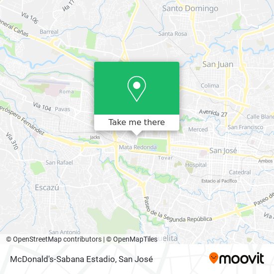 McDonald's-Sabana Estadio map