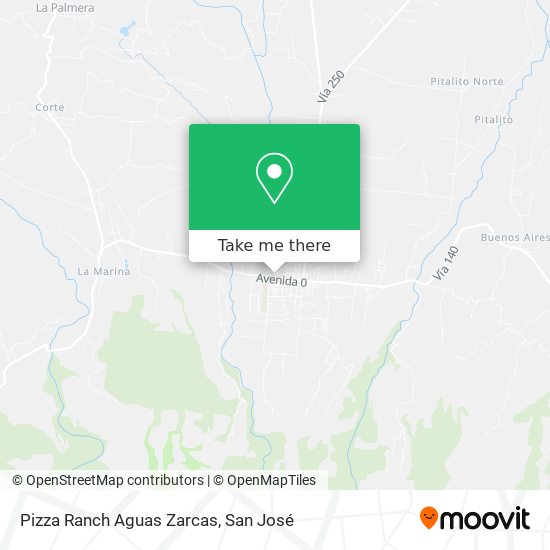 Mapa de Pizza Ranch Aguas Zarcas