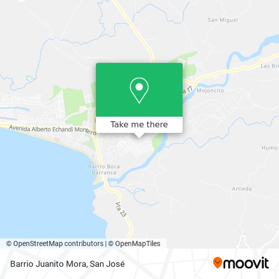 Barrio Juanito Mora map