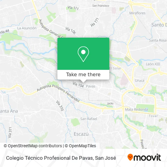Mapa de Colegio Técnico Profesional De Pavas