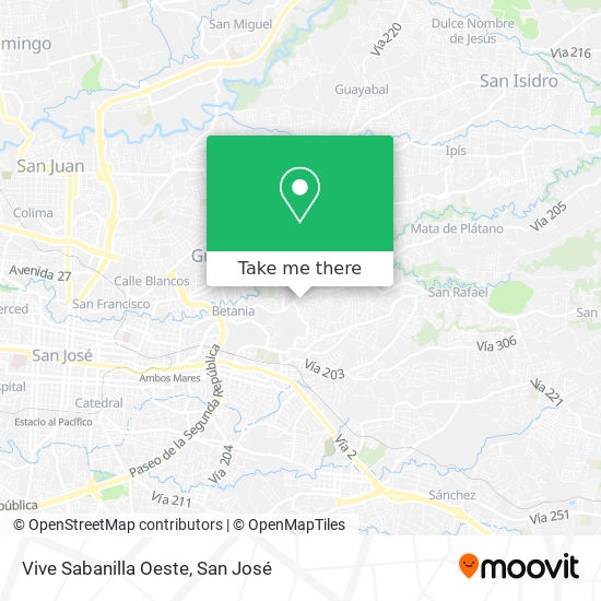 Vive Sabanilla Oeste map