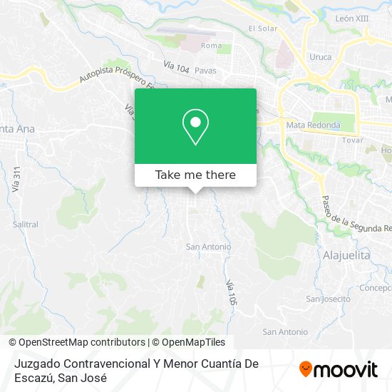 Juzgado Contravencional Y Menor Cuantía De Escazú map