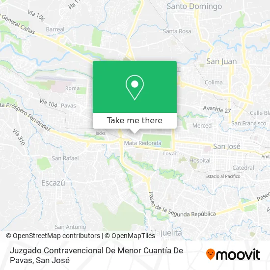 Mapa de Juzgado Contravencional De Menor Cuantía De Pavas