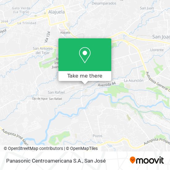 Mapa de Panasonic Centroamericana S.A.