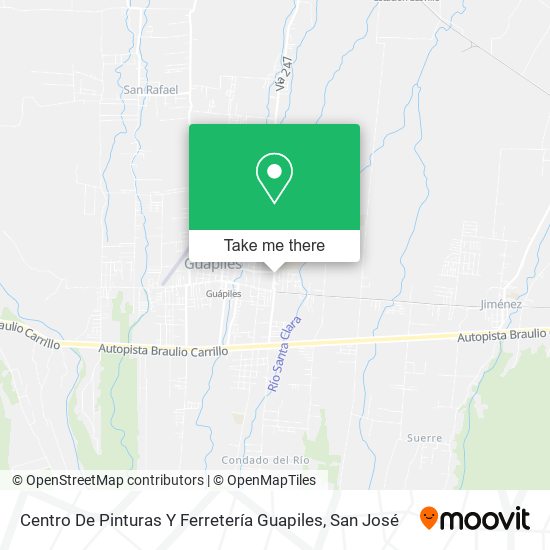 Centro De Pinturas Y Ferretería Guapiles map