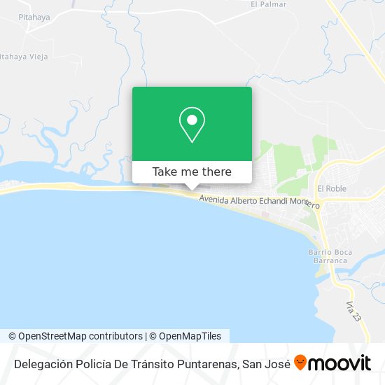 Mapa de Delegación Policía De Tránsito Puntarenas