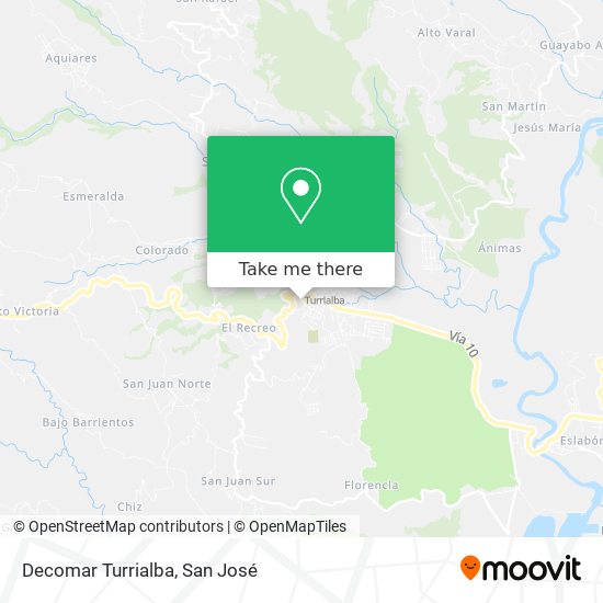Mapa de Decomar Turrialba