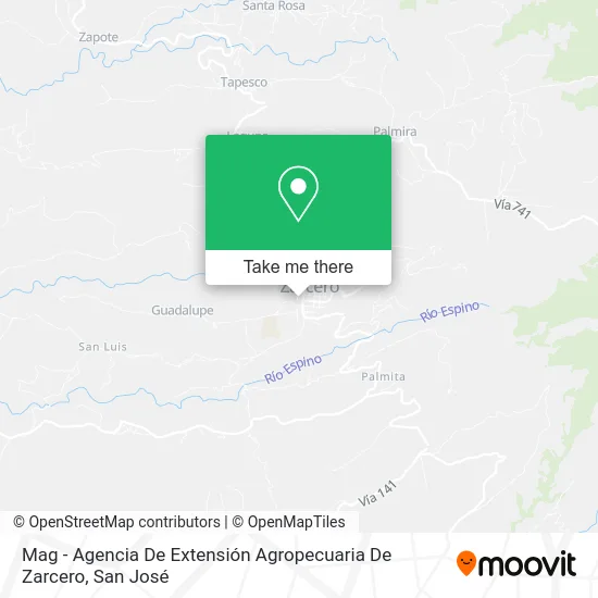 Mag - Agencia De Extensión Agropecuaria De Zarcero map