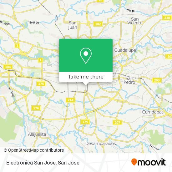 Electrónica San Jose map