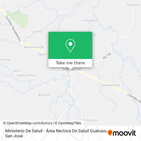 Mapa de Ministerio De Salud - Área Rectora De Salud Guatuso