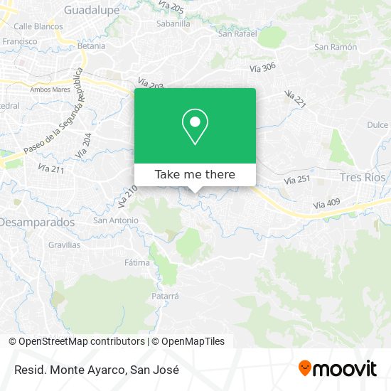 Resid. Monte Ayarco map