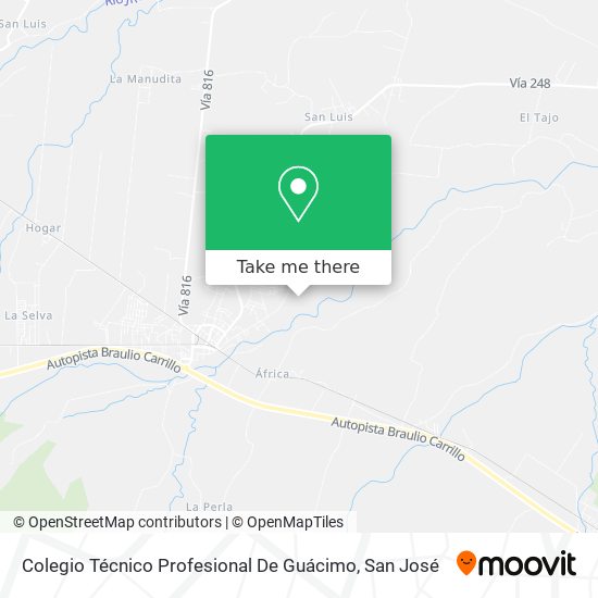 Mapa de Colegio Técnico Profesional De Guácimo