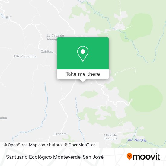 Mapa de Santuario Ecológico Monteverde