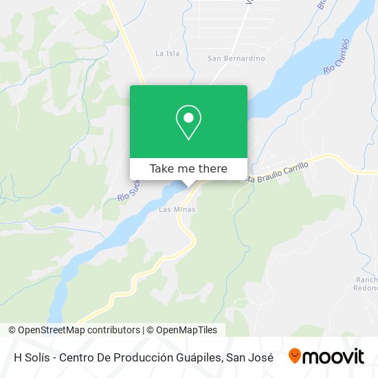 Mapa de H Solís - Centro De Producción Guápiles