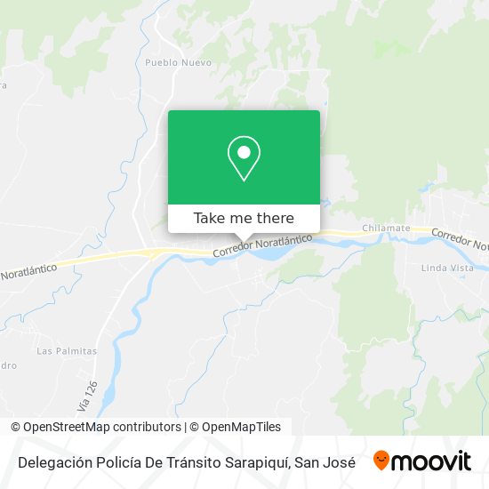 Mapa de Delegación Policía De Tránsito Sarapiquí