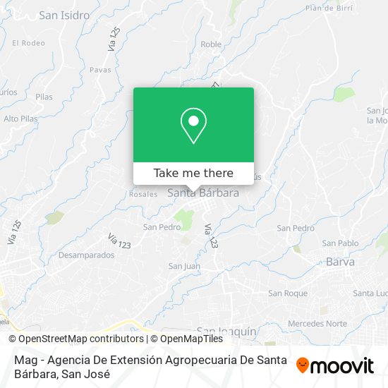 Mag - Agencia De Extensión Agropecuaria De Santa Bárbara map