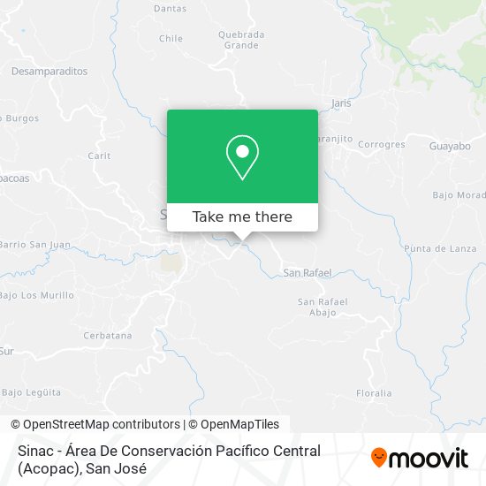 Sinac - Área De Conservación Pacífico Central (Acopac) map