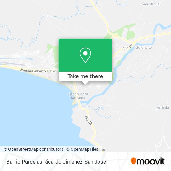 Barrio Parcelas Ricardo Jiménez map