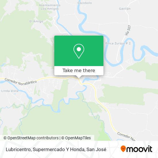 Lubricentro, Supermercado Y Honda map