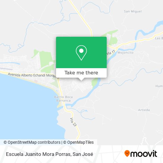 Escuela Juanito Mora Porras map