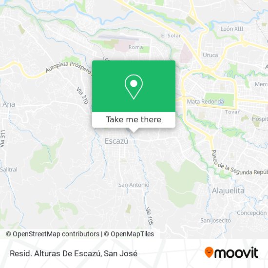 Mapa de Resid. Alturas De Escazú