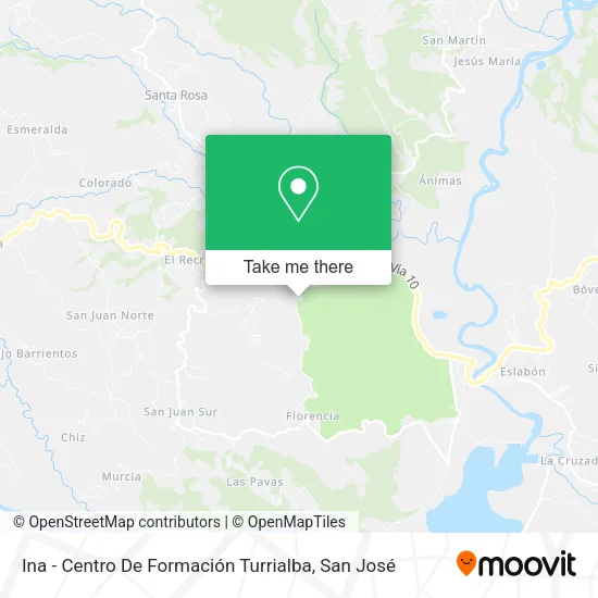Ina - Centro De Formación Turrialba map