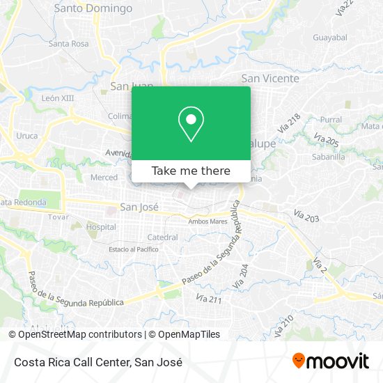 Costa Rica Call Center map